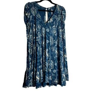 Free People Tunic Top mini dress Women Small Green V-Neck cottagecore boho